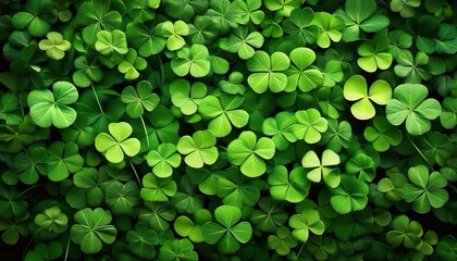 St Patrickrs Day Backdrop Filled With Shamrocks And Clovers Festive Ireland