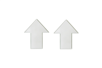 Two white arrows pointing up isolated on a transparent background direction symbol