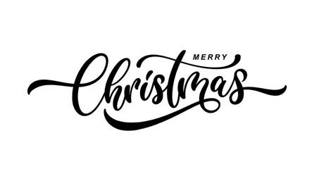 Merry Christmas holiday vector calligraphy lettering.