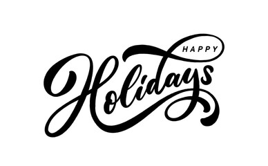 Happy Holidays hand drawn lettering.