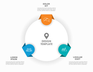Circular infographic with icons, ideal for business, analytics, teamwork, and visual presentations. Vector illustration.