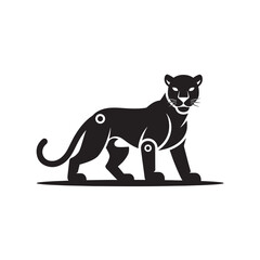 Black Panther Silhouette Minimalist Modern Vector Illustration for Wildlife Conservation