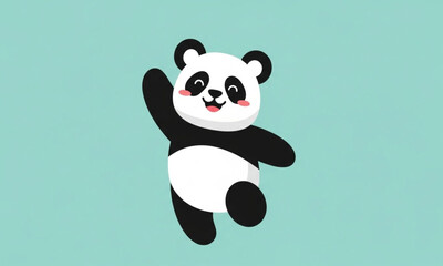 Naklejka premium panda bear with bamboo