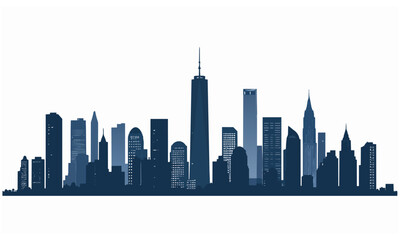 Obraz premium Modern City Skyline Silhouette – Vector Illustration