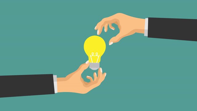 team work video animation idea flat concept