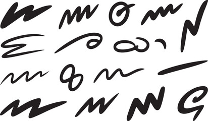 Doodle line movement elements featuring abstract lines, swirls, and sketch strokes. Perfect for dynamic backgrounds, illustrations, and comic effects. Great for emphasizing motion, energy direction