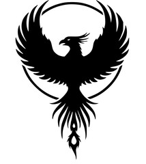 Obraz premium phoenix bird icon illustration, phoenix bird silhouette logo svg vector 