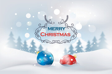 christmas card with christmas balls