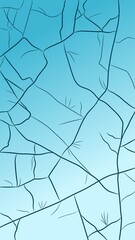 Drawing of Ice With Cracks and Lines on a Blue Background Showcasing the Pattern and Texture of Frozen Surfaces