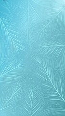 Frost Drawing on a Blue Background With Leaf Patterns and Simple Lines