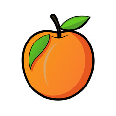 Vector illustration of fresh orange and red apple fruit with green leaves featuring a clean organic design for healthy diet and natural food icons
