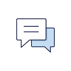 Fototapeta premium Chat Message Icon — Rounded Speech Bubble, Minimal Line Vector (SVG)