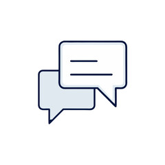 Fototapeta premium Chat Message Icon — Rounded Speech Bubble, Minimal Line Vector (SVG)
