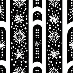 Abstract geometric holiday arch with snowflake border Repeating Pattern Tile Repeating Pattern Tile