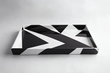 Geometric holiday serving tray with minimalist elements