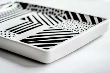 Geometric holiday serving tray with minimalist elements