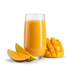 Cubed Mango and Juice