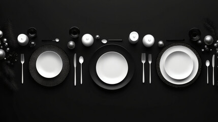 Minimalist holiday tablescape with geometric elements