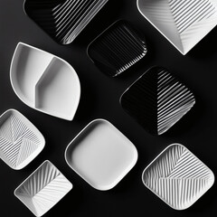 Abstract geometric holiday serving platter arrangement