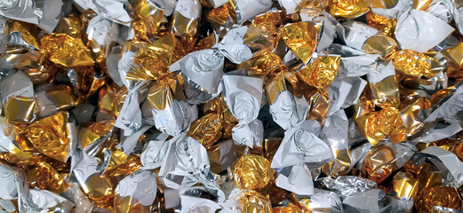 Hungarian christmas sweetness handmade parlour candy. Original christmas sweetness from Hungary name is szaloncukor aka parlour candy. Sweetness fondant in colorful metal wrapping