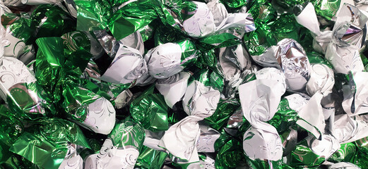 Hungarian christmas sweetness handmade parlour candy. Original christmas sweetness from Hungary name is szaloncukor aka parlour candy. Sweetness fondant in colorful metal wrapping