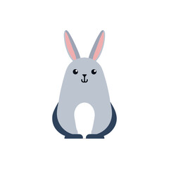 Obraz premium Cute Bunny Rabbit Cartoon Character Minimalist Design