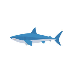 Fototapeta premium Flat Shark Illustration Aquatic Design Element