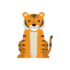 Friendly Tiger Illustration on White Background Playful Design