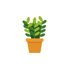 Minimalist Potted Plant Illustration for Home Decor, Isolated
