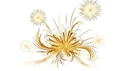 Obraz premium Sparkling golden fireworks display, perfect for celebrations and special occasions. The fireworks explode with a dazzling burst of light and color, creating a magical atmosphere