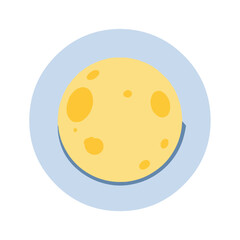 Fototapeta premium Abstract Moon Illustration on Blue Background, Minimalist Design