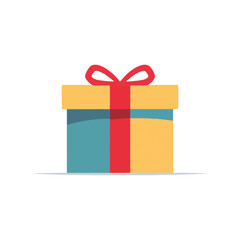 Colorful Gift Box with Red Bow Celebration Graphic