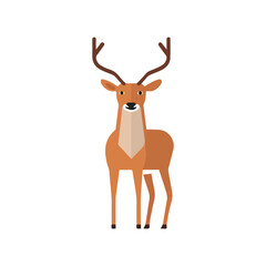 Fototapeta premium Flat Deer Illustration Minimalist Wildlife Design Element