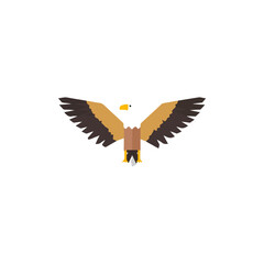 Obraz premium Geometric Eagle with Outspread Wings on White Background