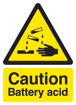 Battery Acid Warning Sign