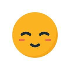 Fototapeta premium Smiling Emoji Icon on White Background, Positive Emotion