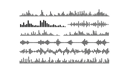 Sound Waveform Graph Black White Illustration.