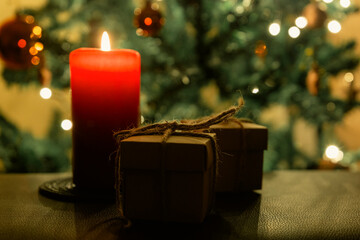 Christmas theme with gifts and decorations