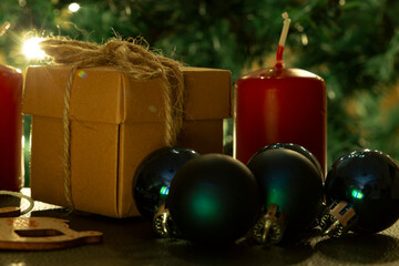 Christmas theme with gifts and decorations