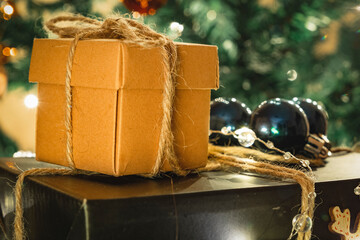 Christmas theme with gifts and decorations