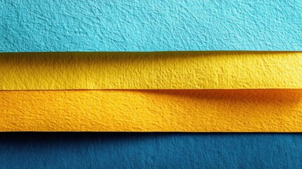 Layered paper stack with teal and amber edges on minimal backdrop