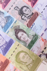 Venezuelan bolivar, cash, currency of Venezuela, banknotes for transactions. Venezuelan bolivar