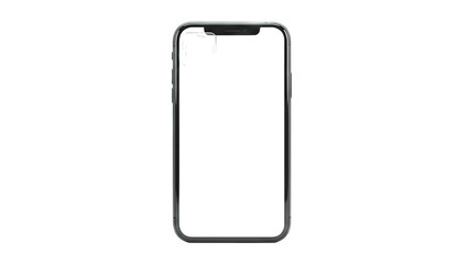 Smartphone with Blank Screen Isolated on White Background