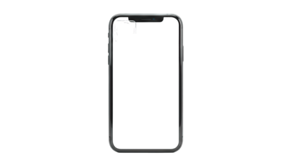 Smartphone with Blank Screen Isolated on White Background