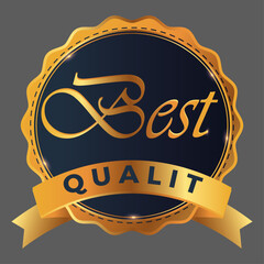 Golden Best Quality Badge Label Design
