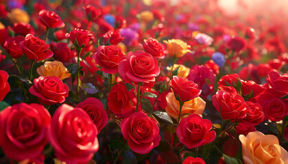 Beautiful roses against a natural backdrop