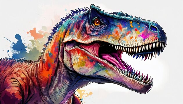 t rex dinosaur isolated on white background ai generated