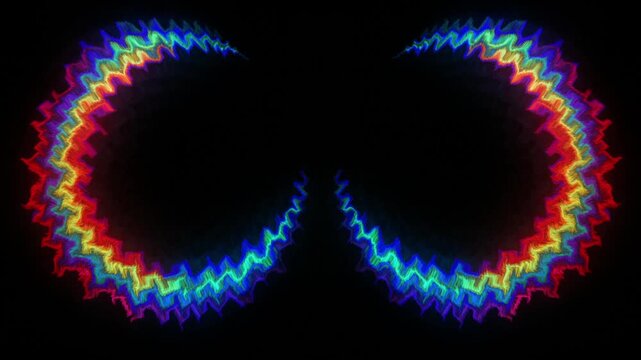 A simulation of what an ocular migraine or rainbow aura might look like. Overlay on video for effect. Left and right options. 14972  