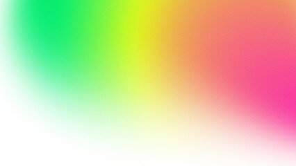 Obraz premium Glowing green yellow pink wave gradient aesthetic template with noise and grainy texture