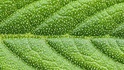 Detailed close-up of a vibrant green leaf with intricate texture and visible veins.